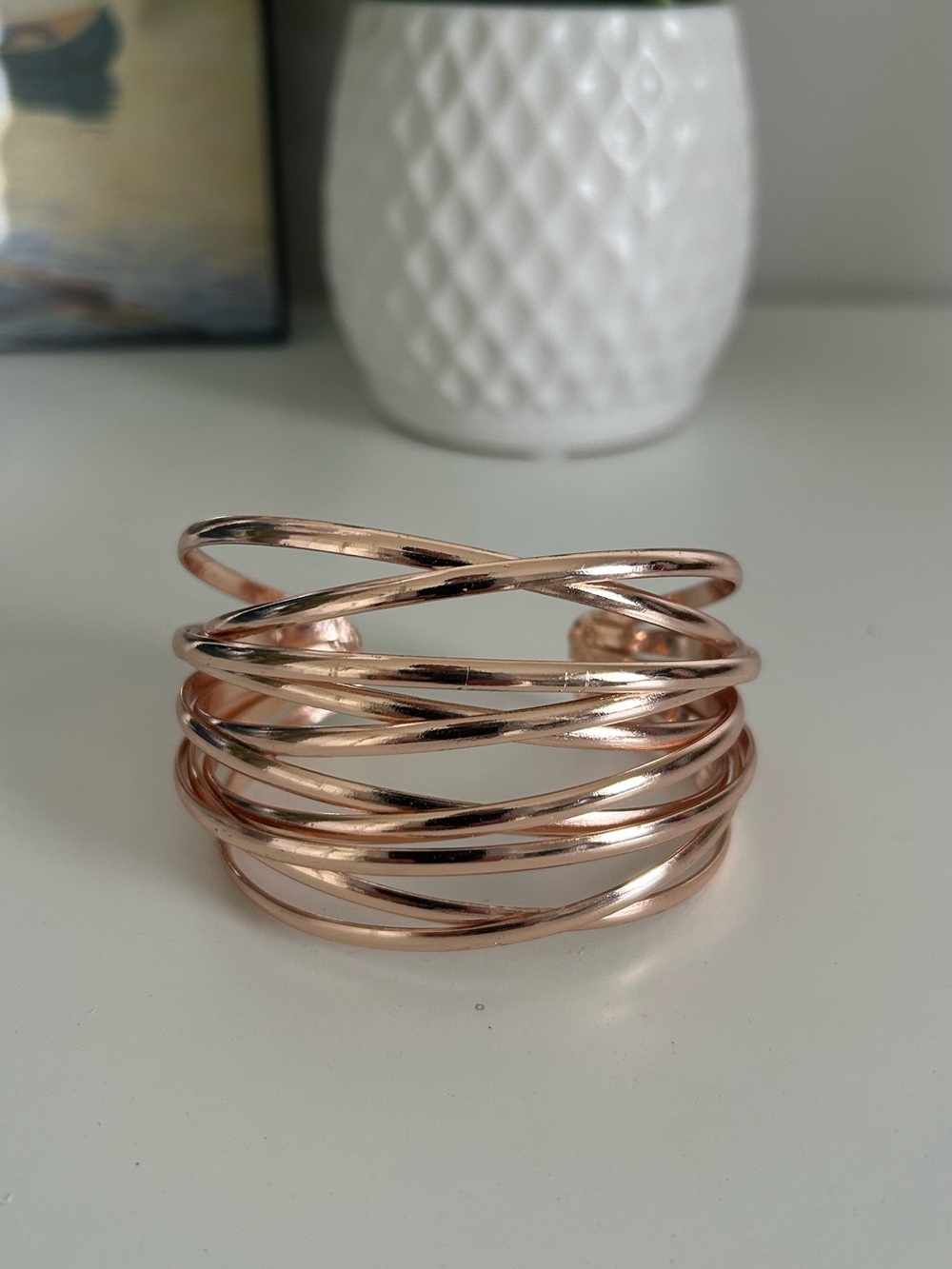 Rose Gold Open Cuff Bracelet - Women Jewelry